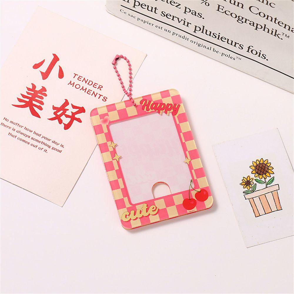 LANFY 3 Inch Photocard Holder Backpack Decor Card Protective Case Postcards Protective Idol Card Kpop Photocard Key Rings Card Keychain Kawaii Backpack Pendant Photo Sleeves