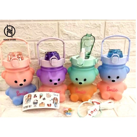 BOTOL MINUM BERUANG BOTOL MINUM BEAR GEMOL BOTOL MINUM GEMOY KOTAK GRADASI 3D VIRAL 1.3 LITER ANAK M