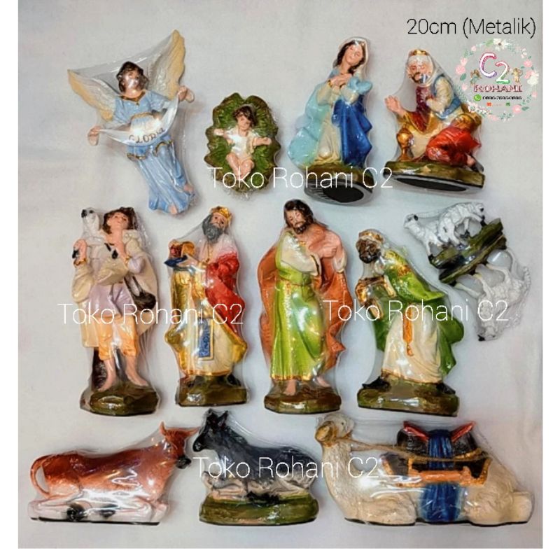 Patung Natal 20cm Metalik - Patung Natal - Patung Natal 20cm