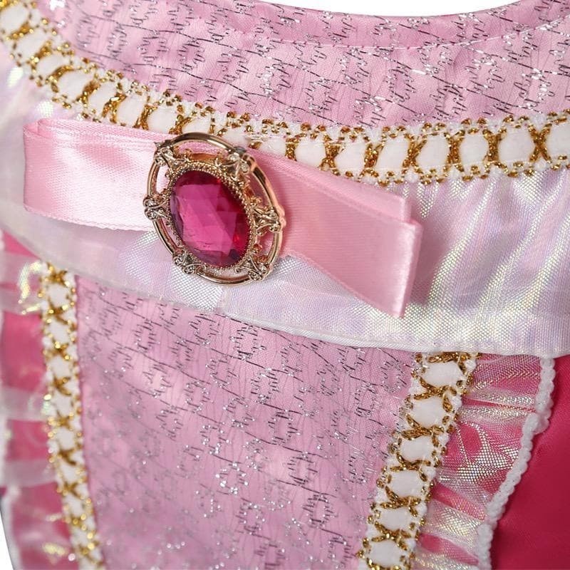 Baju Anak Dress Kostum Princess Aurora Pink Sifon Beludru Costume