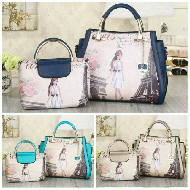 2374 tas import Tas fashion tas korea tas murah tas batam tas branded 2in1 furla