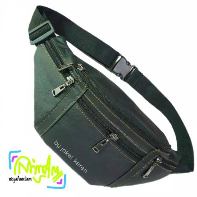 Tas selempang pria slingbag sling bag kulit sapi asli motif kulit jeruk murah berkualitas
