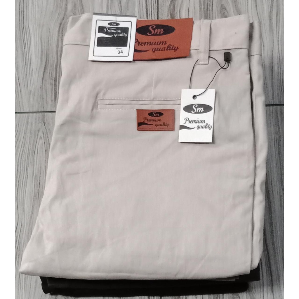Celana chinos panjang pria S M  Slimfit stret Melar Kwalitas Premium Dengan harga Terjangkau