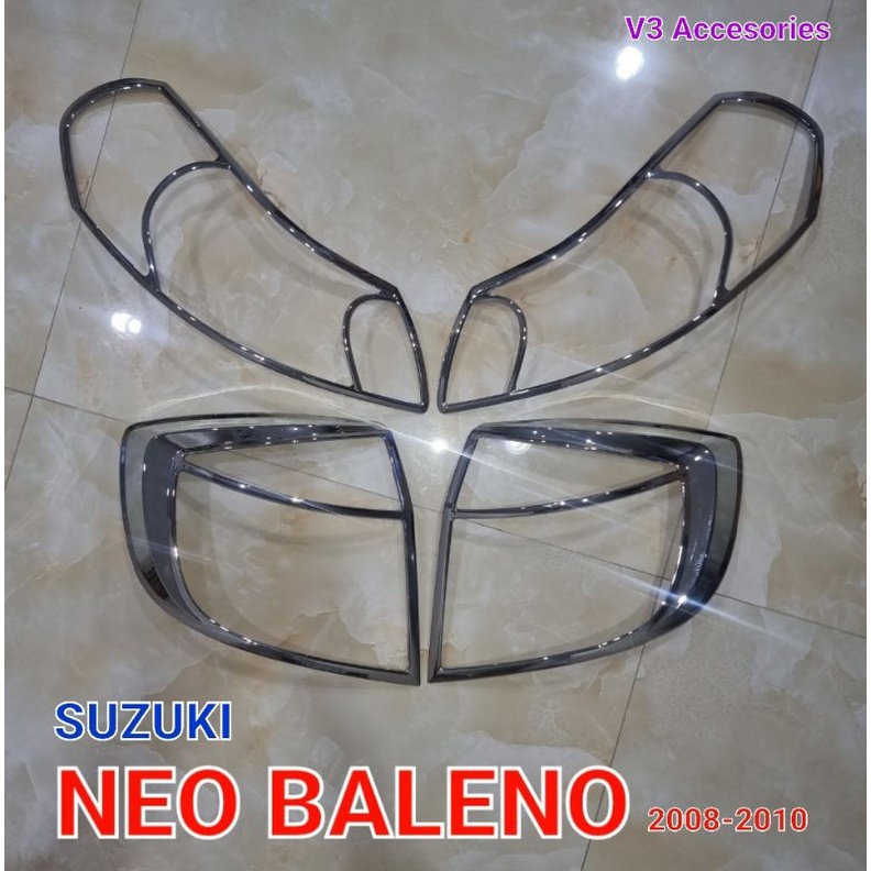 Paket Cover/Garnish lampu depan belakang SUZUKI NEO BALENO 2008-2010 chrome