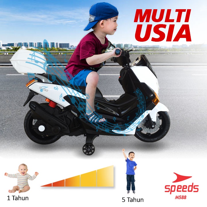 promo Motor Aki Mainan SPEEDS Anak Raid Model NMax Sepeda Motor Toys Moge Exotic Terbaru PMB M588