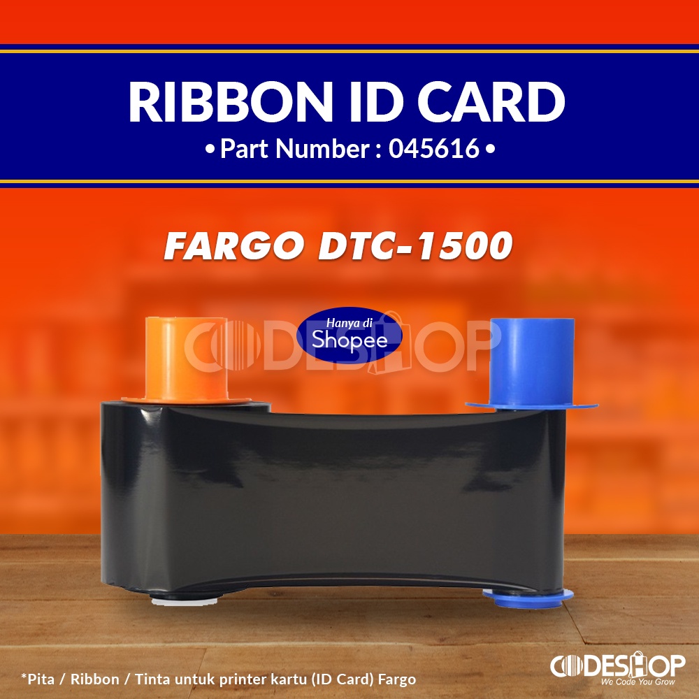 Ribbon FARGO DTC1500 BLACK Tinta Printer ID Card DTC-1500 (PN:045616)