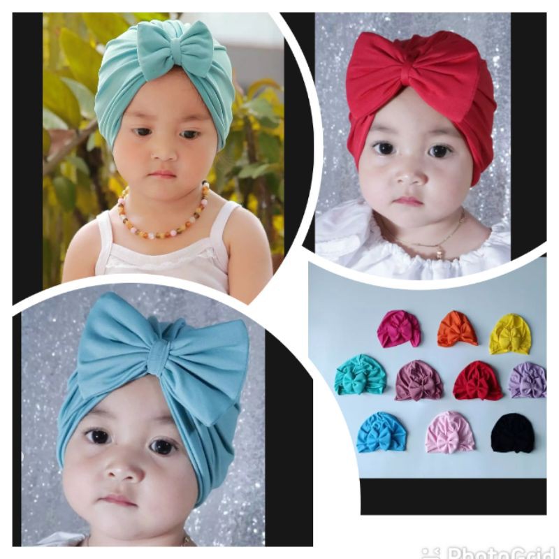 Turban Pita Anak Bayi Perempuan Usia 0-3 Tahun | Ciput Baby New Born | Bandana Baby Girl Newborn Import Premium Lucu