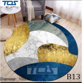 HJ24WS KARPET BULAT MOTIF ANTI SLIP DIAMETER 100CM / KARPET ESTETIK / KARPET MODERN / MUSHROOM HOUSE