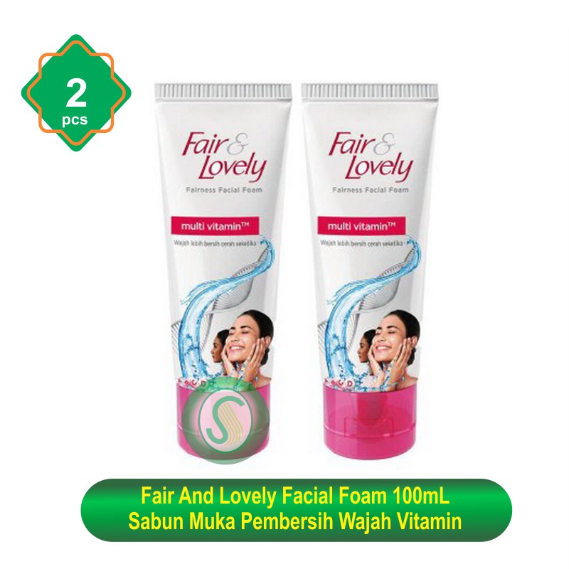 Fair And Lovely Facial Foam Sabun Muka Pembersih Wajah Vitamin 100G - (2pcs)