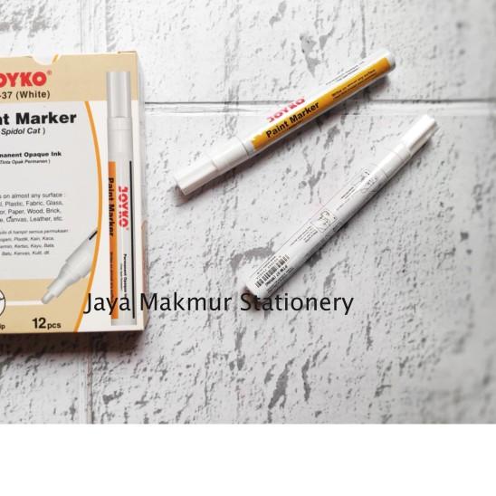 

֍ Spidol Cat Permanen Joyko PTM-37 Round Tip (Tinta Putih) ●