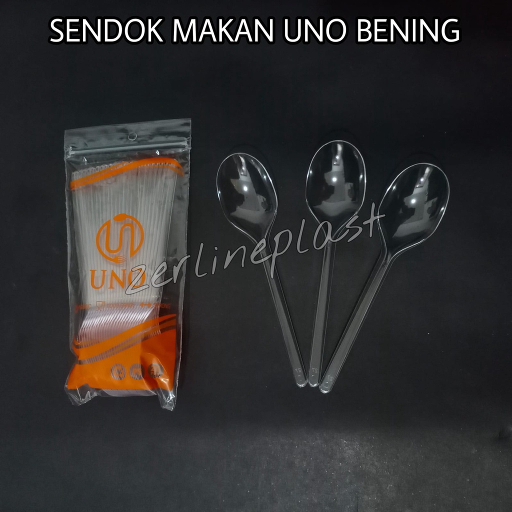 Sendok Makan Plastik BENING (UNO) @25pcs