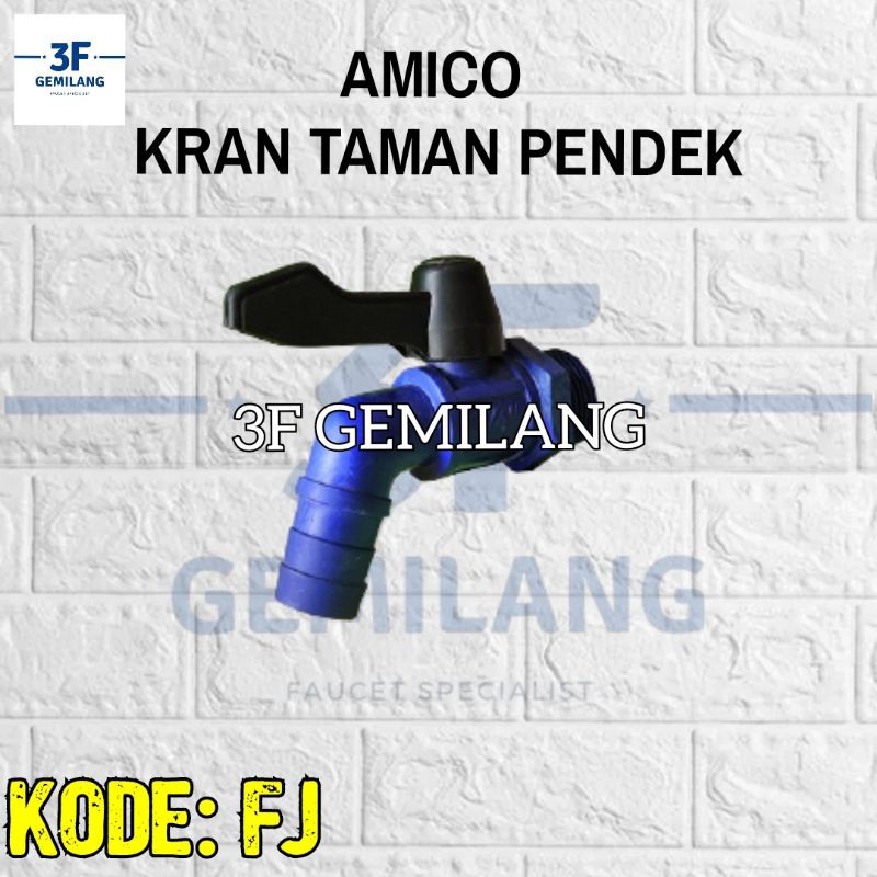 FJ 1/2 - Kran Keran Air PVC Taman Pendek BOLA DAN AS KUNINGAN Uk. 1/2 AMICO