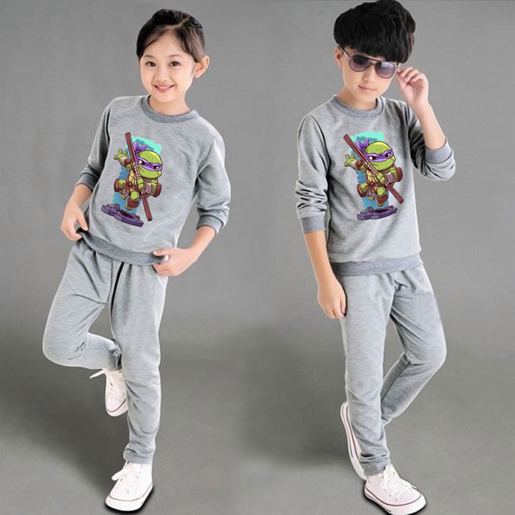 Jaket sweater anak laki - laki usia 2 3 4 5 6 7 8 19 10 tahun / switer crewneck basic anak laki laki perempuan karakter hero kura kura ninja