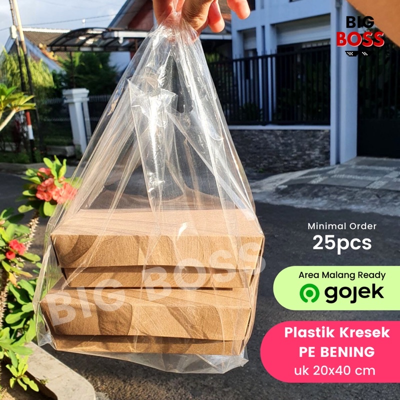 [ECER] Plastik Kresek PE PP Bening Transparan 20x40 cm / Kresek Plastik Bening Takeaway / Plastik Kresek Lunchbox