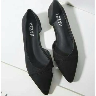 HOTSEPATU WANITA FLAT SHOES  PRADA  SALEM HITAM ABU 