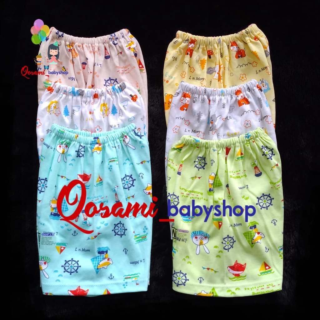 L - MOM 3 pcs Celana Pendek Bayi Motif Print Uk Kecil / Besar SNI