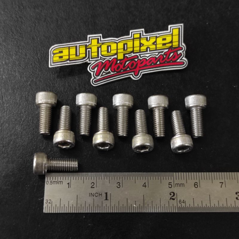 Baut L stainless 5x12 ukuran baut drat 8 panjang 1.2cm