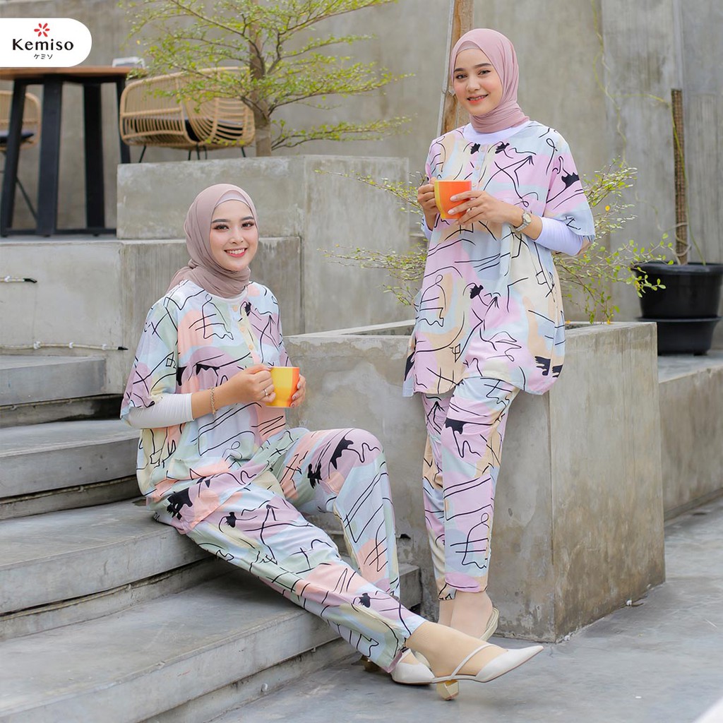 Piyama Kemiso Wanita Lyora Series One Set All Size-6