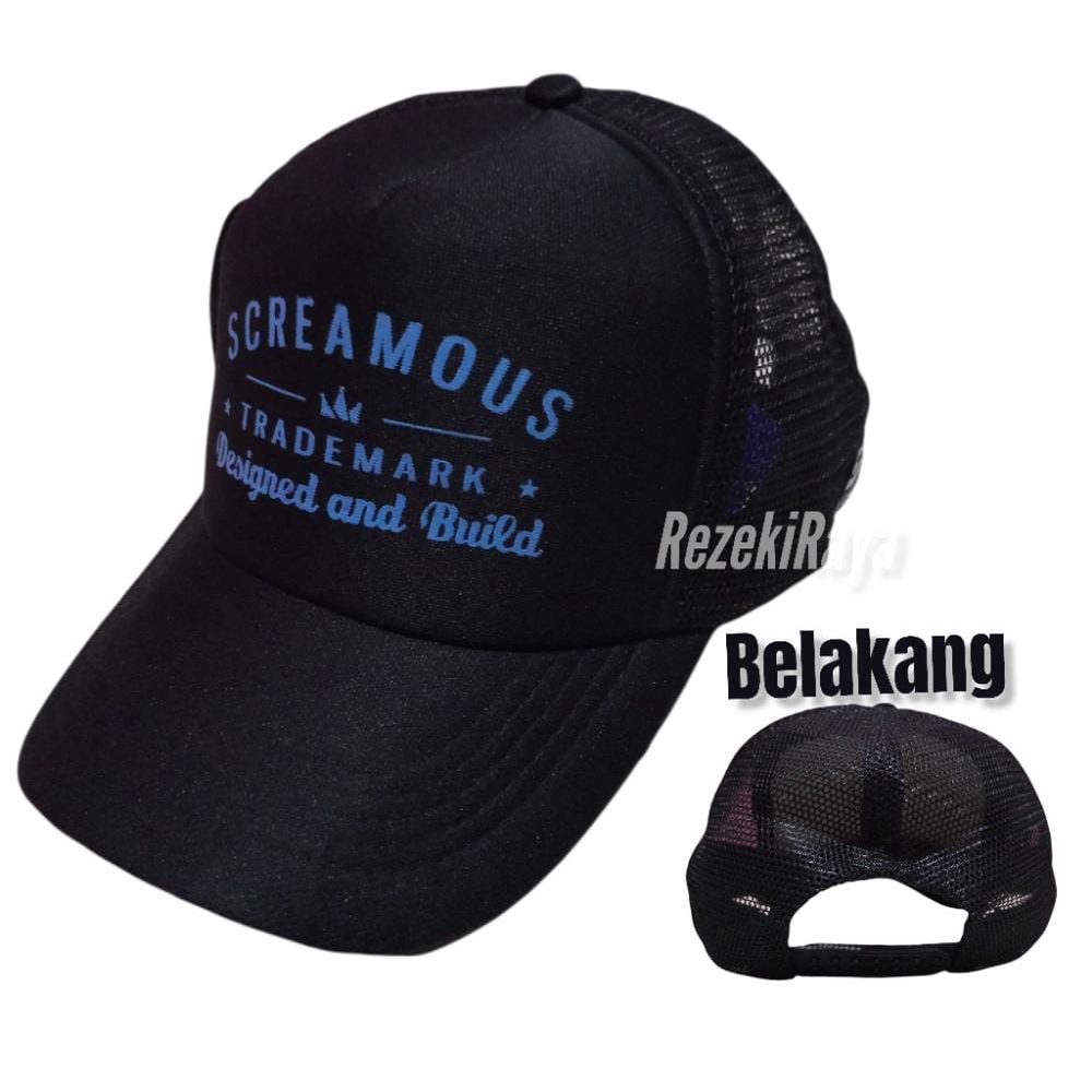 TERMURAH Topi Trucker Jala Sablon //Topi Jaring Pria