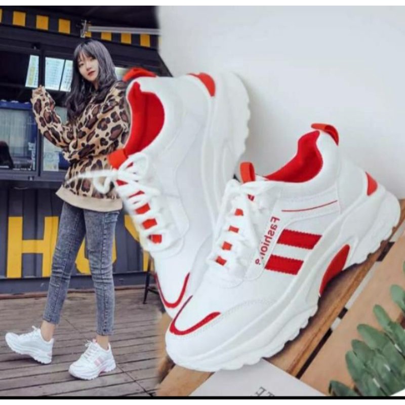 Sepatu Wanita Putih Sepatu Sepatu Cewek Sneaker Wanita Sepatu Kets Wanita Fashione Wanita Sepatu ADS_garis Flat