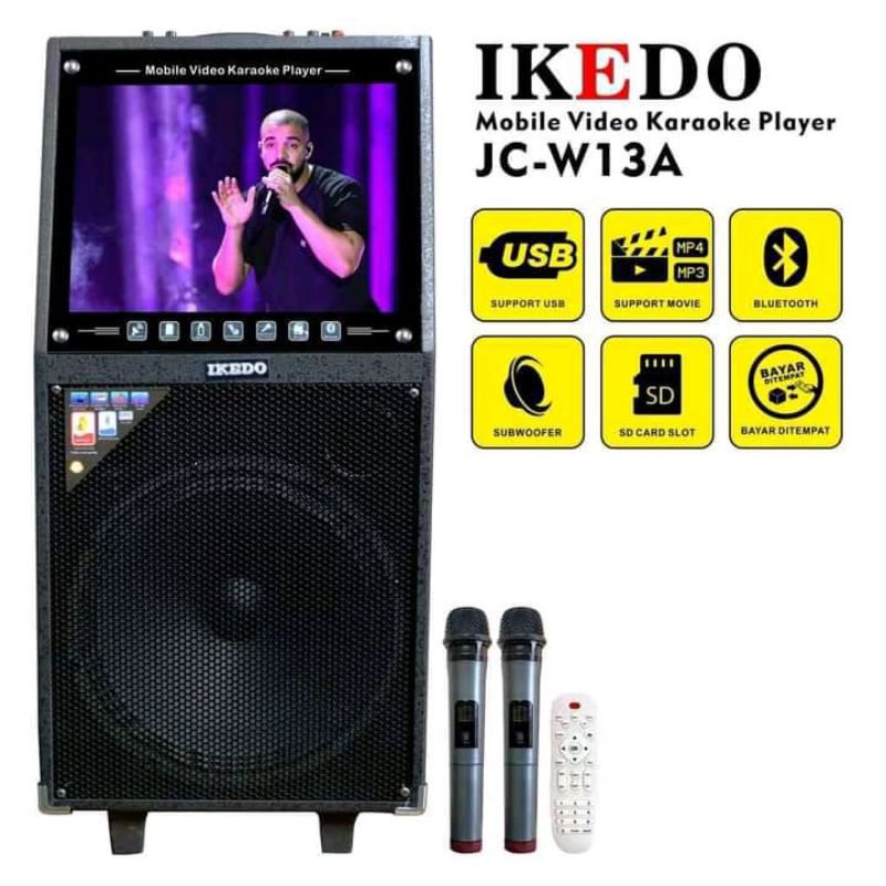 Speaker ikedo mobile video karaoke player jc w-13A