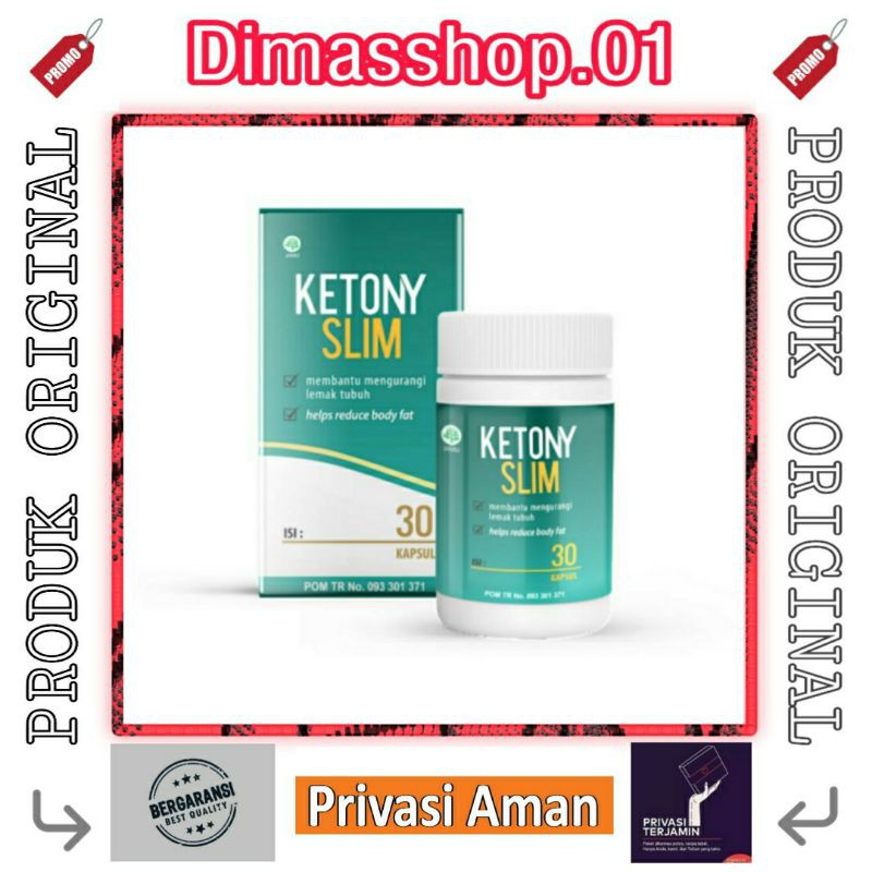 Ketony Slim Original Obat Pelangsing Badan Atasi Lemak Berlebihan (30 Kapsul) Asli