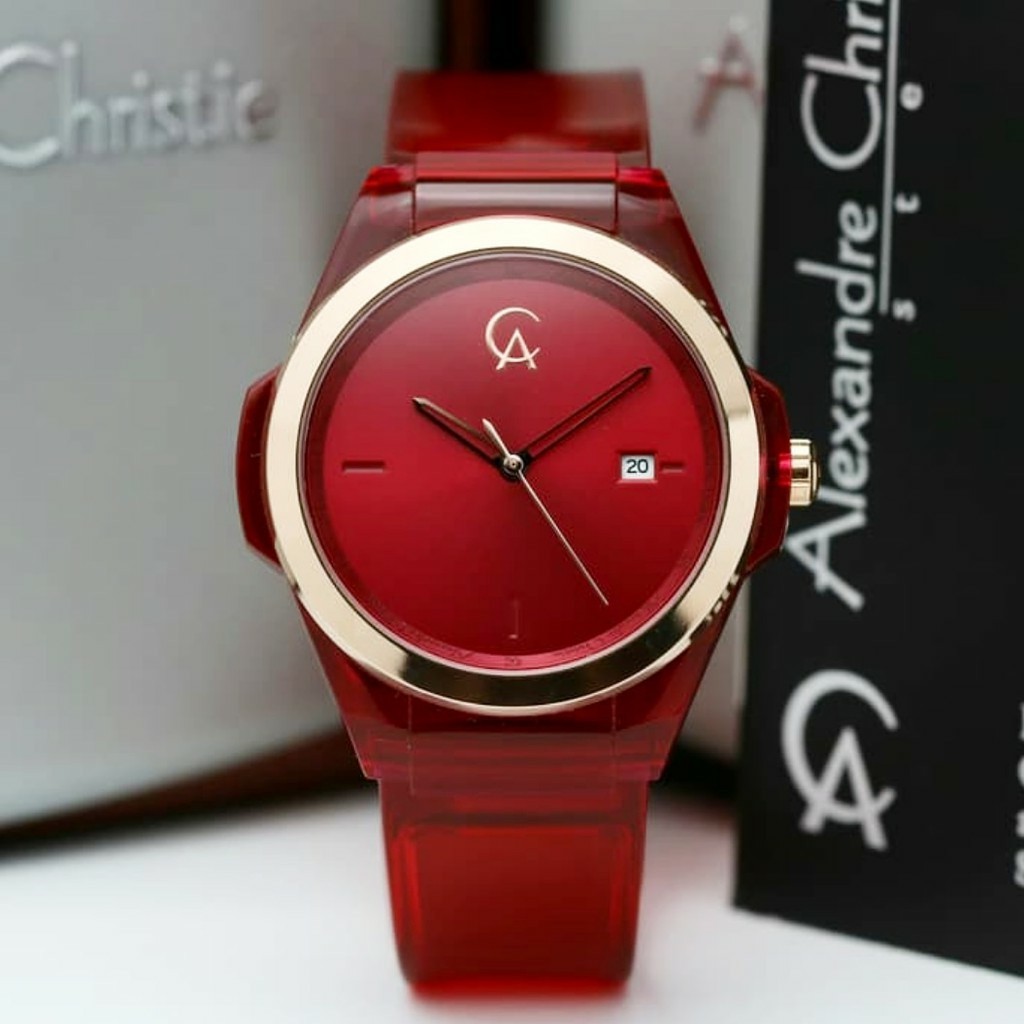 AC alexandre Christie AC 2809 original wanita red transparan tali karet