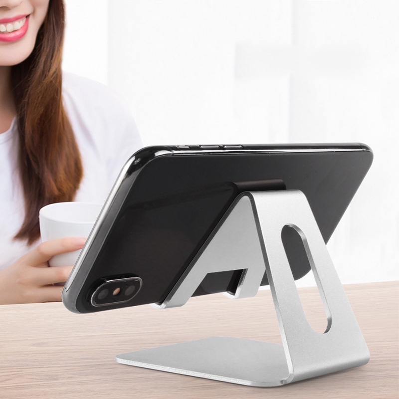 Bracket Stand Holder Handphone Bahan Aluminum alloy Rotasi 360 Derajat Adjustable Untuk  Samsung S20 FE Xiaomi Huawei