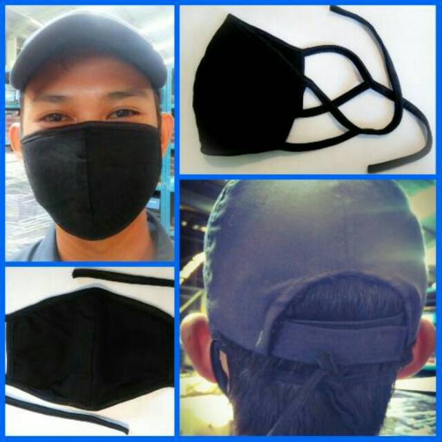 Masker Kain Hitam Polos