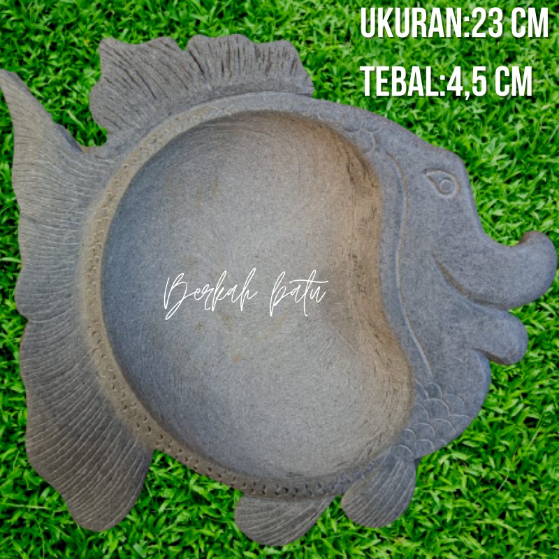 Cobekan Batu Asli Cobek Coet Cowek Batu Gratis Ulekan Batu Kali Karakter Ikan