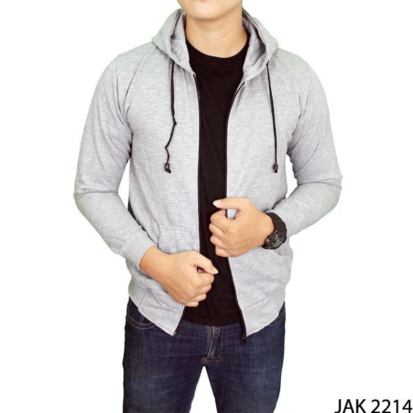 Jaket Fleece Pria Fleece Abu Muda – JAK 2214