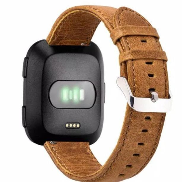 Strap kulit Fitbit Versa 2 1 Lite 23mm tali jam tangan classic 22mm samsung galaxy watch leather old