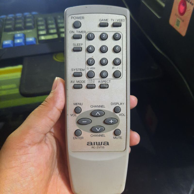 REMOTE REMOT TV TABUNG AIWA RC-ZVT15 ORIGINAL ASLI