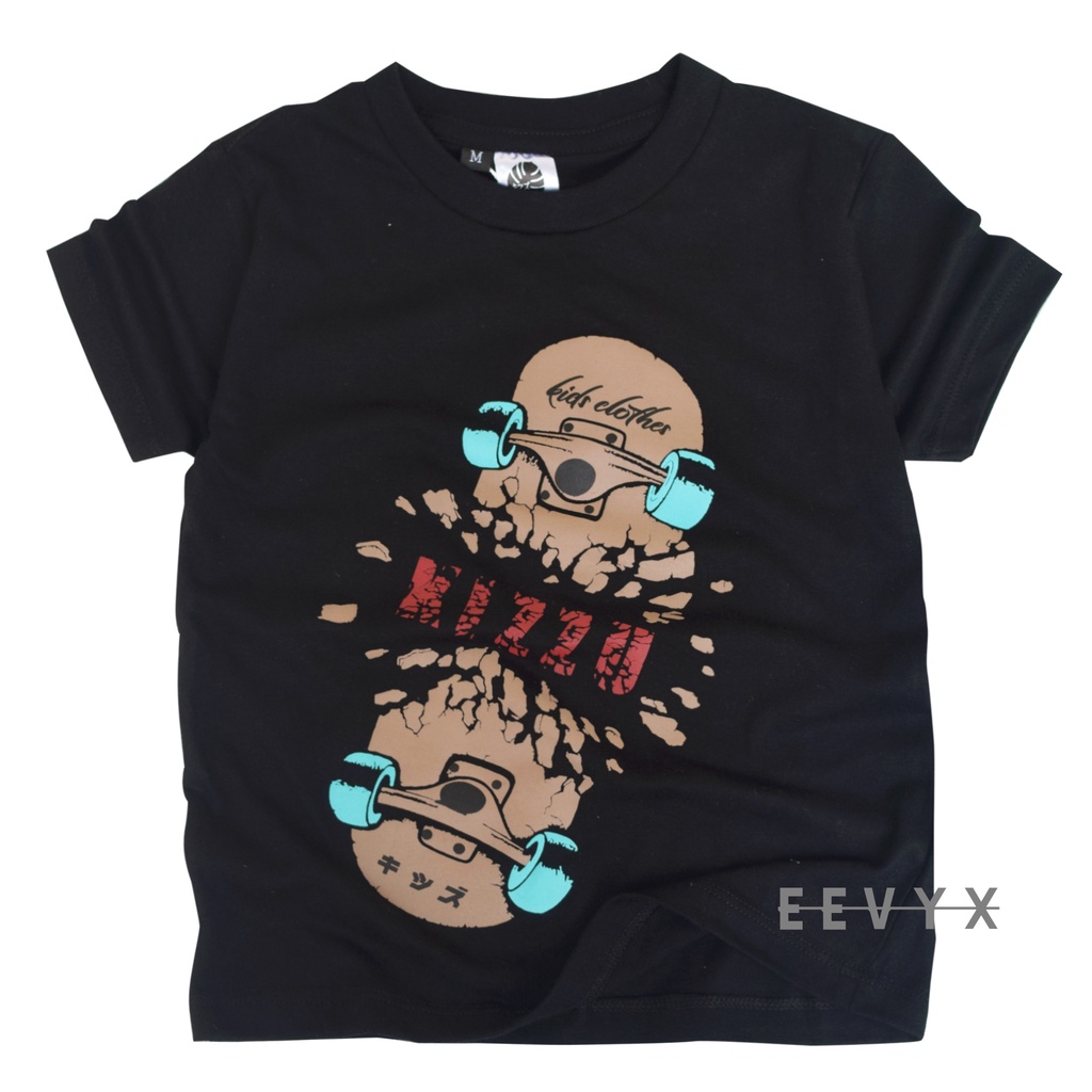 Kizzu Baju Kaos Distro Anak Laki Laki Umur 1-12 Tahun Bahan Cotton - Skateboard - Eevyx Store