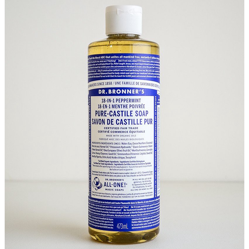 Dr Bronner's Bronner Bronners Peppermint Castile Soap Shower Gel Bath Body Wash Sabun Mandi Cleanser