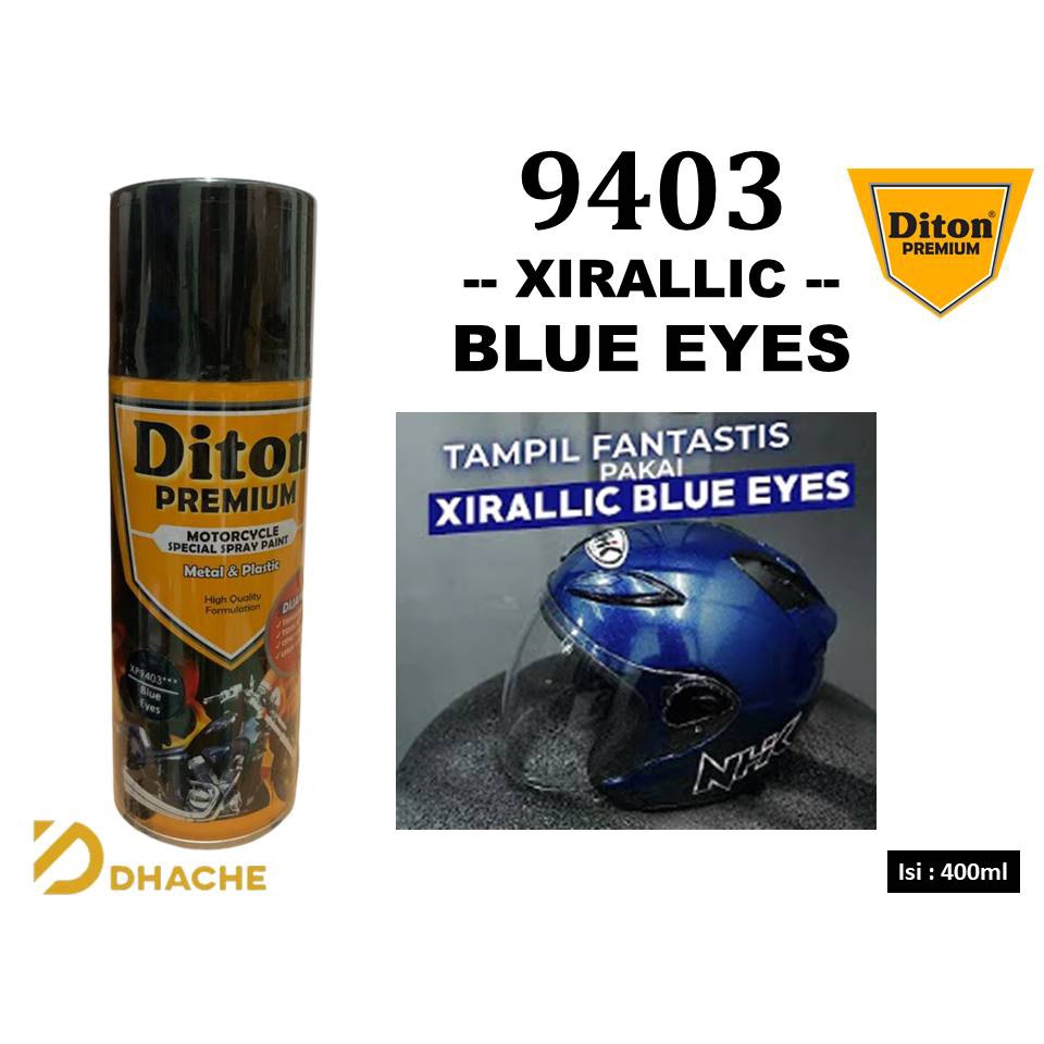 Cat Pilox Semprot Diton Premium XP 9403 Xirallic Blue Eyes 400cc Warna Biru Sepeda Motor Mobil Velg Mesin Bodi