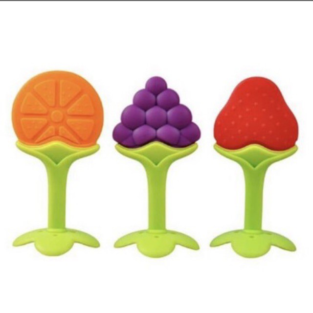 IQ Baby Teether Fruit Strawberry Orange Grape - Gigitan Gigi Bayi