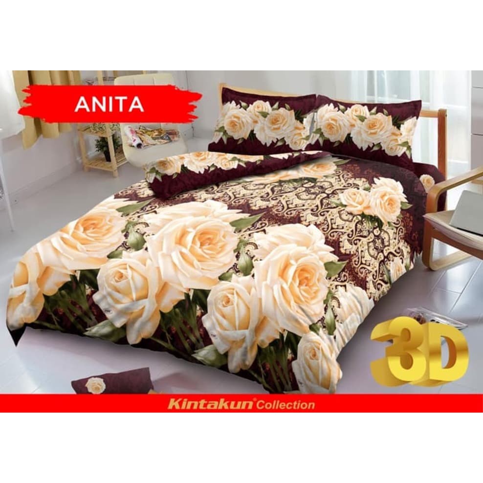 BEDCOVER SET KINTAKUN ANITA No.1 KING 180 BCS MAWAR BED COVER SPREI