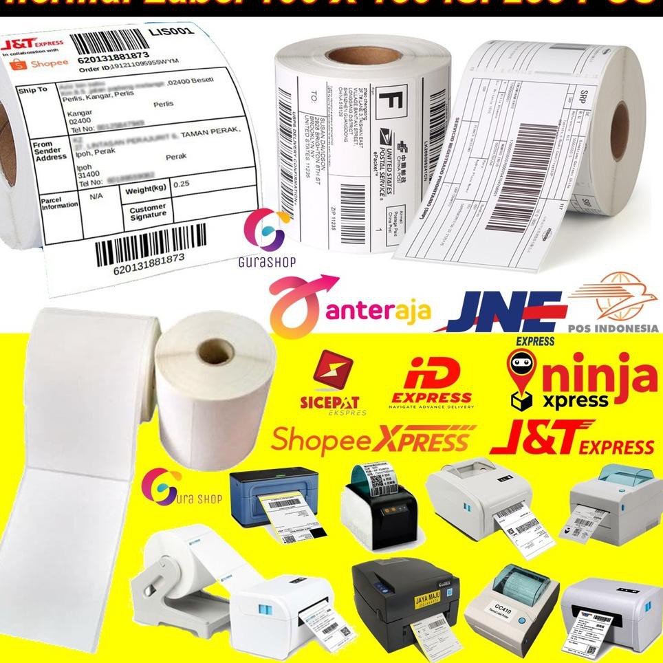 

COD>> Kertas label Sticker Thermal barcode 100 X 150 ISI 250 ukuran A6 DZK2I