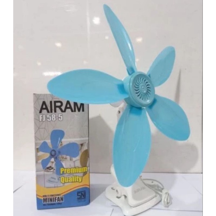 Airam mini fan Jepit bagus angin kencang 30W 5 baling Type FJ 58-5. Premium Quality