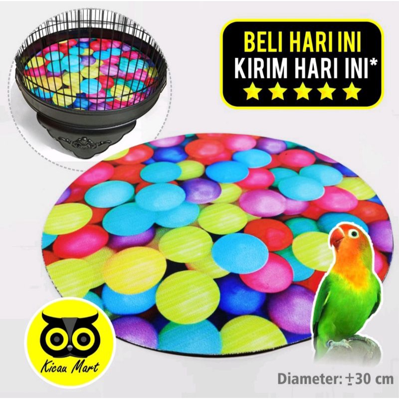 Karpet lovebird Bola 3D alas sangkar lb ranjau anti turun wadah kotoran burung tiga dimensi