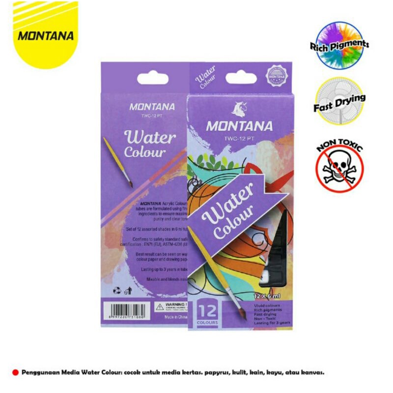 

Cat Air | WaterColor 12 Warna | Montana WaterColour TWC-12 PT