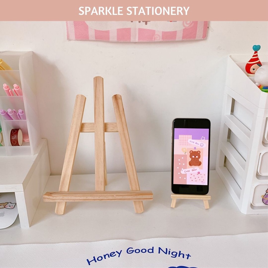 

Wooden Easel Penyangga Kanvas Buku Smartphone Tripod Kanvas Portable