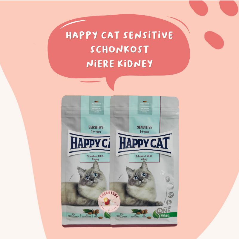 Makanan kucing Happy Cat Sensitive Kidney untuk kucing dewasa di atas umur 1 tahun 300Gr