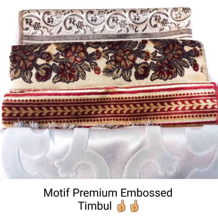 New Sajadah Aydin Turki Putih Gold Premium Timbul - Oleh Oleh Haji Umroh