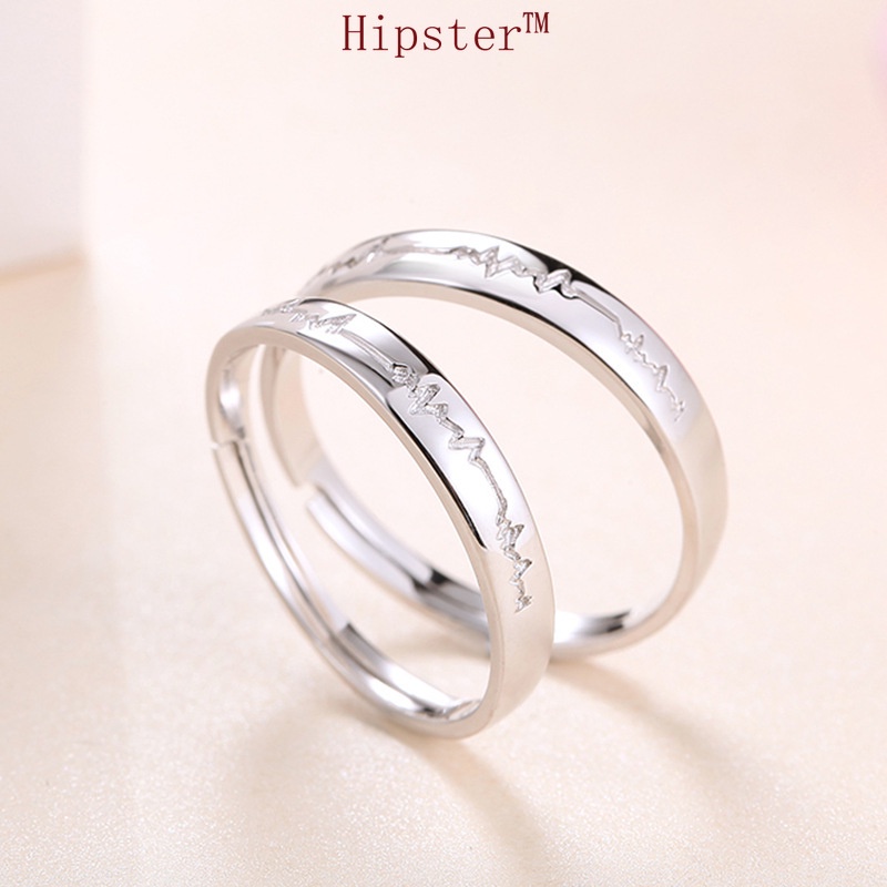 Korean-Style Chic and Unique Vintage Sterling Silver Adjustable Couple Romantic Ring