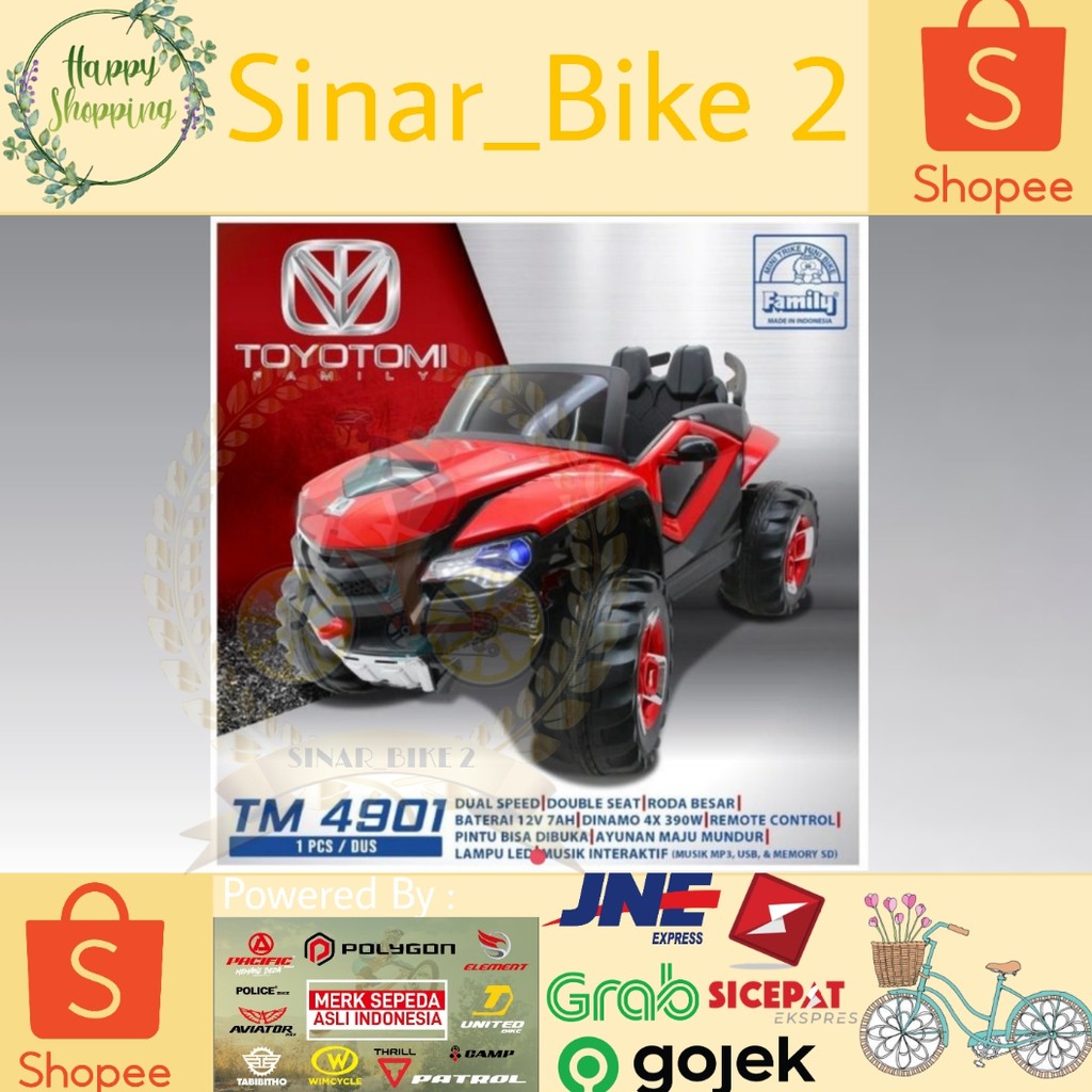 Mainan Anak Mobilan Aki Toyotomi Car Toya By Family Tm 4901 Bisa Ayun (Gosend/Grab)