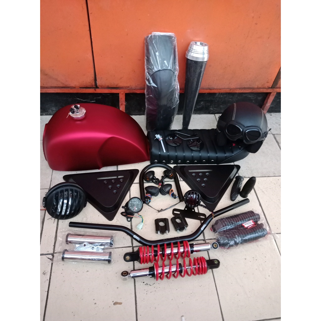 paket body japstyle komplit fullset buat scorpio byson tiger mega pro gl pro thunder dll bonus helm 