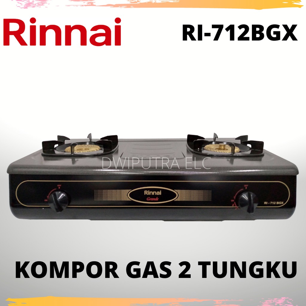 KOMPOR GAS RINNAI 2 TUNGKU RI712BGX RI 712 BGX API BESAR