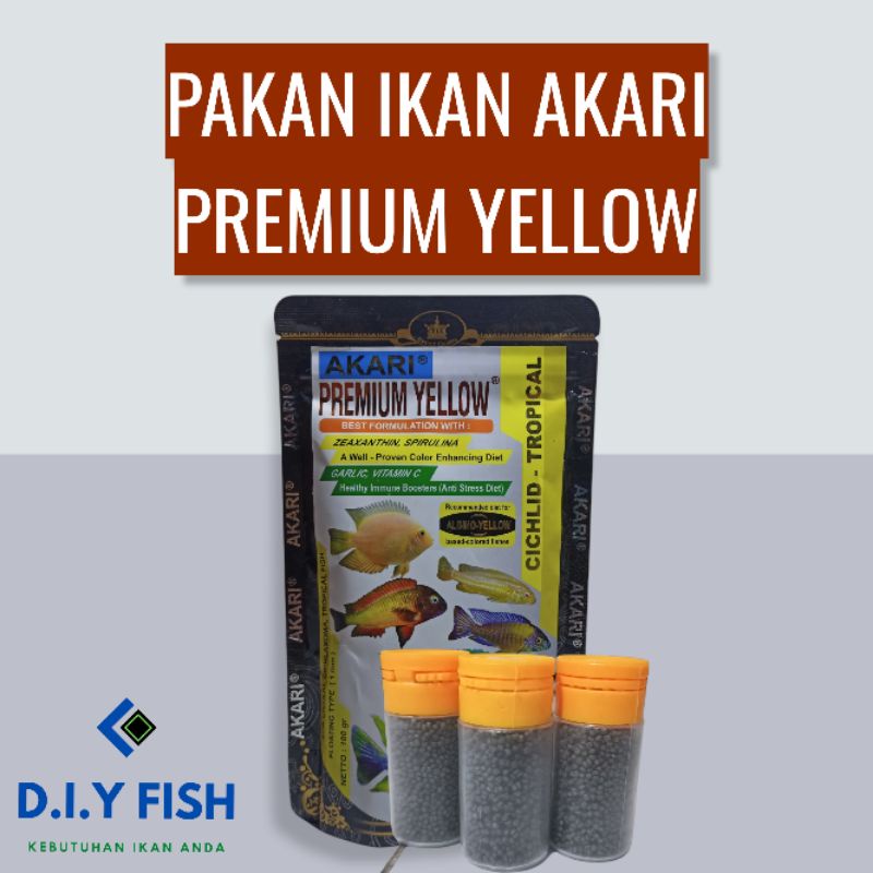 Pakan Ikan Pelet AKARI PREMIUM YELLOW 1mm Cichlid 10gr
